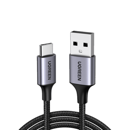 سلك شاحن يوجرين من USB-C إلى USB-C بطول 1 م - أسود