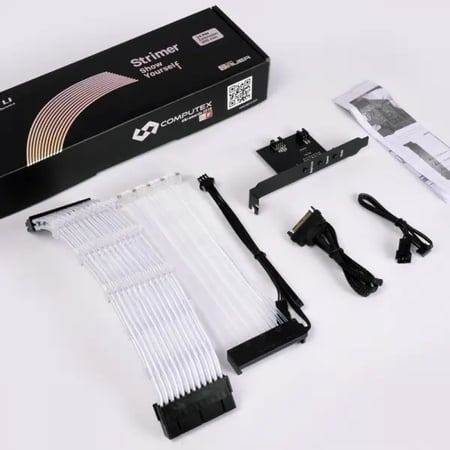 كيبل إضاءة , ليان لي , Strimer Wireless 24-Pin , للوحة الأم , ARGB بدون وحدة تحكم (Strimer PW24-1W)