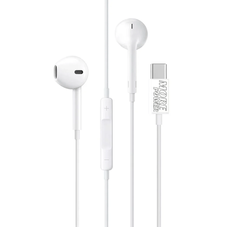 سماعة أذن سلكية بمنفذ التايب سي - أبيض - MorePower