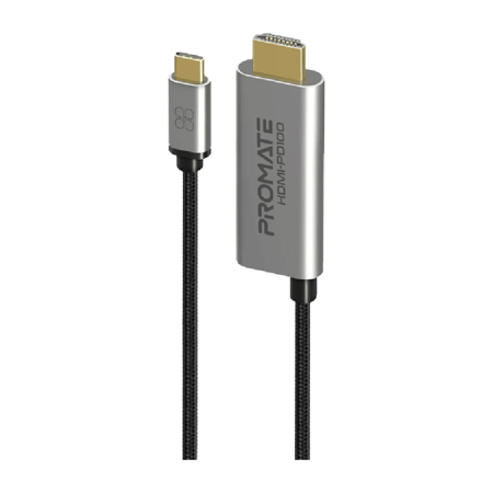 بروميت كابل USB-C إلى إتش دي إم آي - PD100 - رمادي