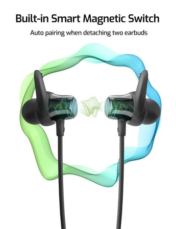 راف باور سماعه بلوتوث رياضيه علي الرقبه تعمل 80 ساعه - اسود SURROUND WIRELESS SPORT