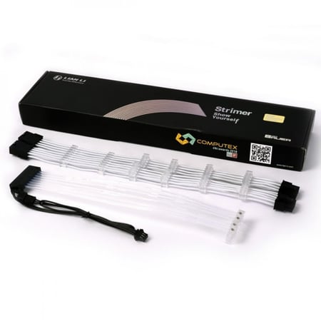 كابل LIAN LI PW8-V2 RGB قابل للتوجيه Strimer Plus V2 8-Pin - باللون الأسود (الموديل: PW8-PV2)
