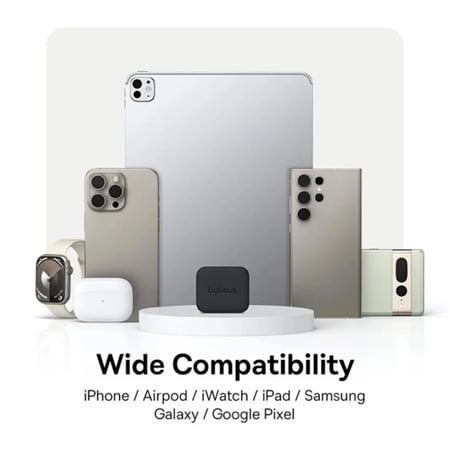 بيسوس - فيش جداري بمنفذ تايب سي بقوة 20 واط مع كيبل تايب سي الي تايب سي بقوة 60 واط - اسود