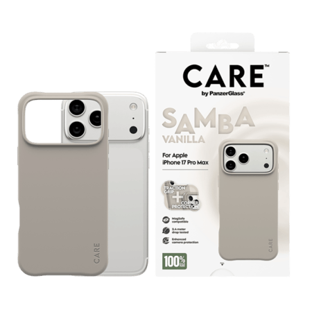 كفر حماية بانزر جلاس CARE فاشيونابل سامبا يدعم MagSafe ايفون 17 برو ماكس - فانيلا