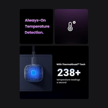 شاحن جداري يوجرين نيكسود بتقنية GaN بمنفذ USB-C PD وبقوة 30 واط - رمادي