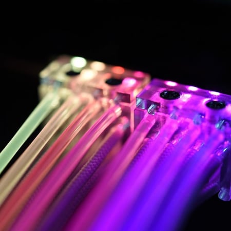 كابل LIAN LI PW8-V2 RGB قابل للتوجيه Strimer Plus V2 8-Pin - باللون الأسود (الموديل: PW8-PV2)