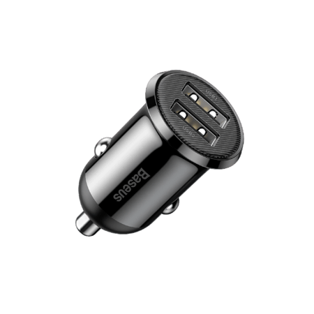 فيش سيارة بيسوس يو اس بي منفذين 4.8A - اسود