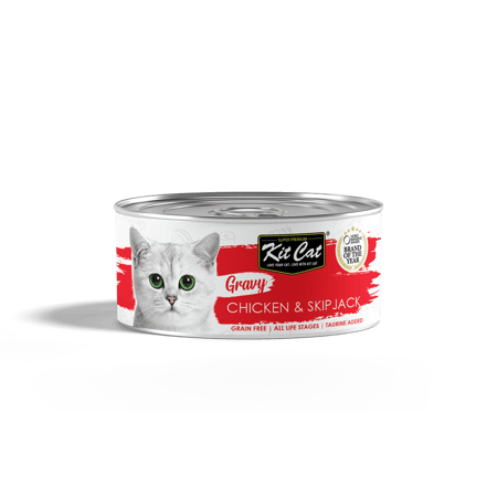 كت كات جرايفي طعام رطب معلبات الدجاج والتونة الوثابة بالمرق 70غ