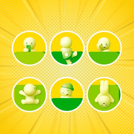 مجسم لاصق سميسكي هيبر | Smiski Hippers