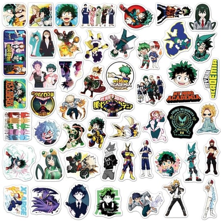 50pcs My Hero Academia Stickers - 50 ملصق لأنمي بوكو نو هيرو ، اكاديمية بطلي
