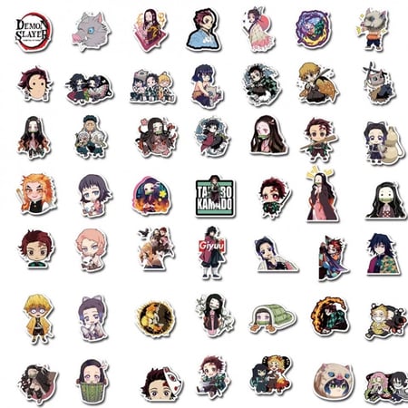 50Pcs Demon Slayer Stickers | 50 ملصق قاتل الشياطين
