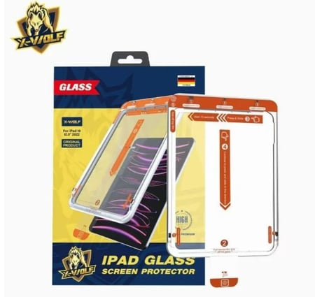 اكس وولف حماية شاشه زجاج للايباد- سهلة التركيب