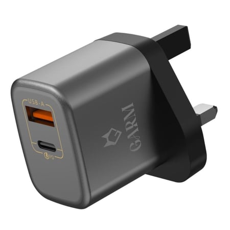 شاحن جداري بقوة 35 واط بتقنية الجان مخرجين بي دي و USB -من قرم