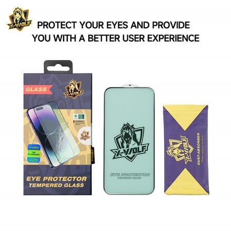 حمايه شاشه اماميه زجاج ( لحماية العين من الاشعه الزرقاء )من اكس والف