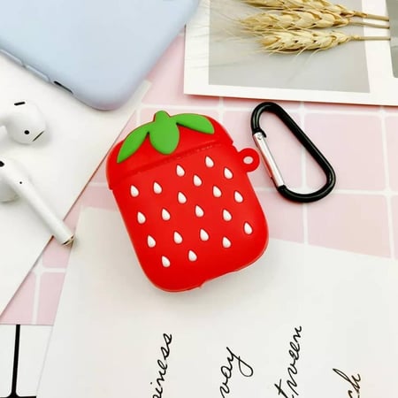 كفر واقي لسماعات الآيربودز بشكل الفروالة ،