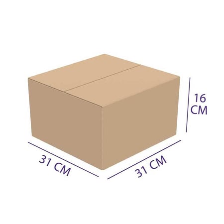20 كرتون شحن بني طول 31 سم عرض 31 سم ارتفاع 16 سم