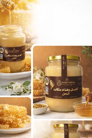 عسل وغذاء ملكات النحل الطبيعي الفاخر