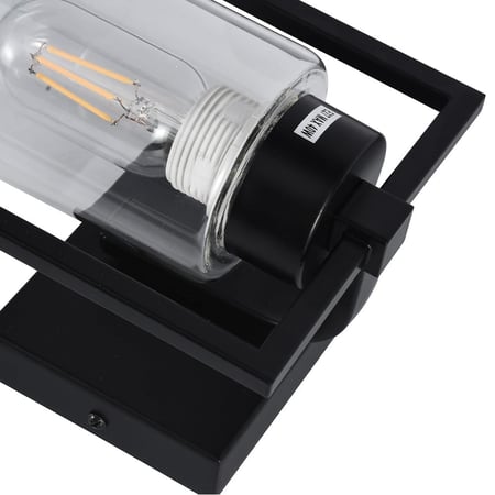 إضاءة جدارية معدن بإطار مستطيل اسود