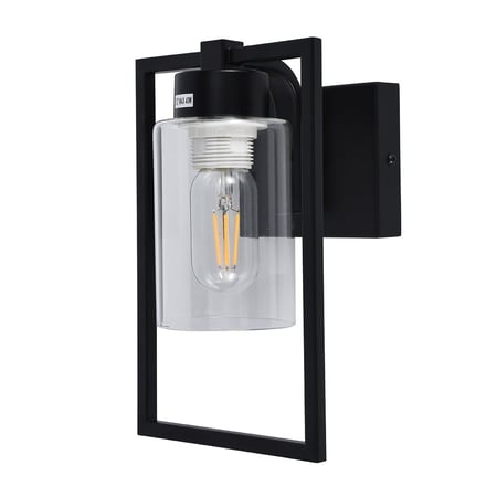 إضاءة جدارية معدن بإطار مستطيل اسود