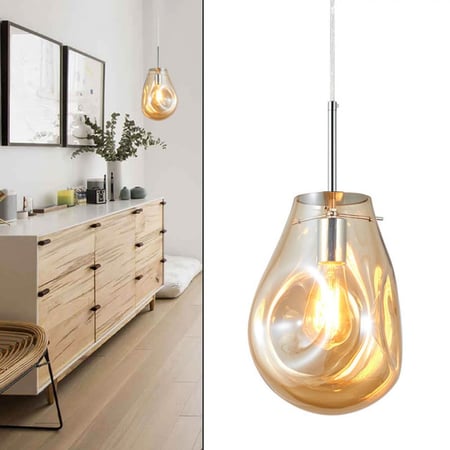 علاقي انارة زجاجية عسلي مودرن