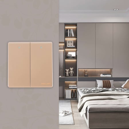 مفتاح ثنائي مودرن ذهبي برلنت