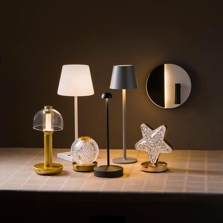 أبجورة طاولة LED بطارية دائرية