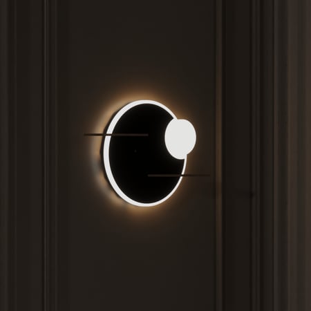 فانوس جداري مودرن اسود بإضاءة ليد