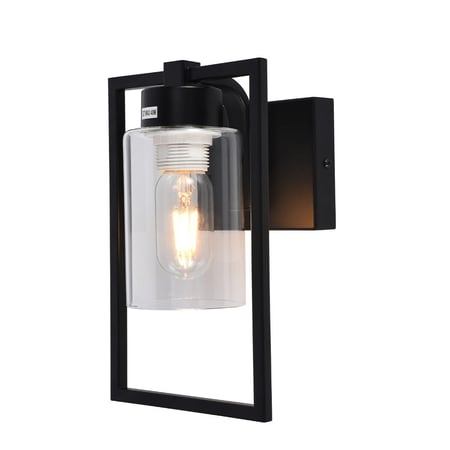 إضاءة جدارية معدن بإطار مستطيل اسود