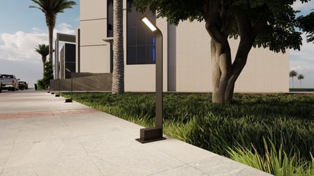 عمود انارة حدائق ليد مستطيل نحيف