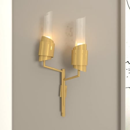 اضاءة جدارية مودرن مجوز باللون الذهبي