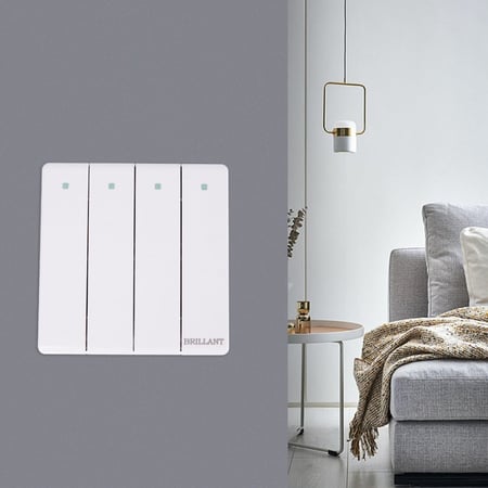 مفتاح دركسون رباعي مودرن ابيض برلنت