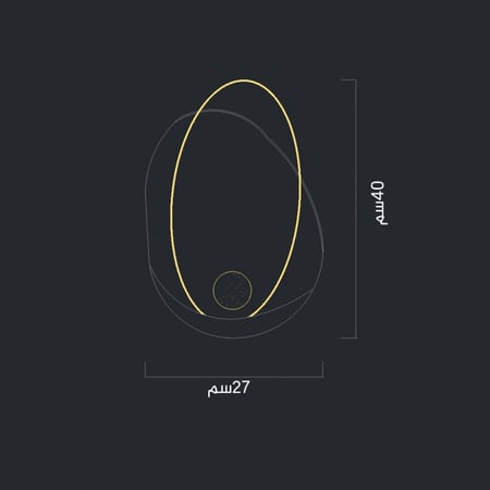 أبليك حائط مودرن أسود اكليريك رخامي مع كرة ذهبية