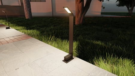 عمود انارة حدائق ليد مستطيل نحيف