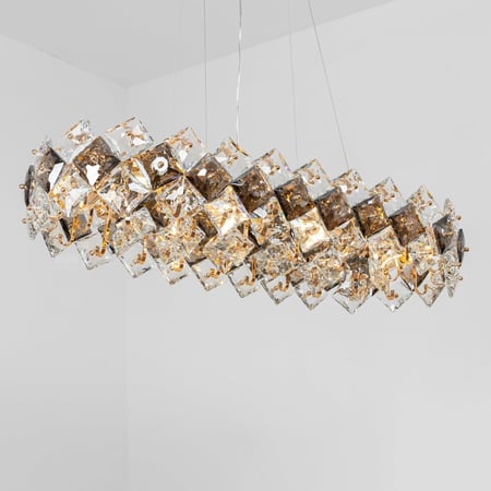 ثريا مودرن كريستال مربعات شكل بيضاوي