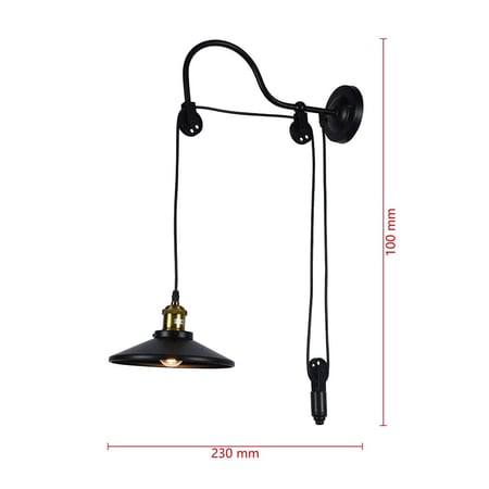 فانوس جداري مودرن قاعدة وحبل اسود