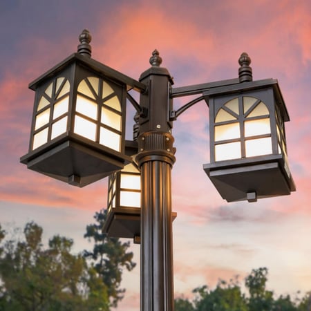 عمود إنارة حدائق ثلاثي