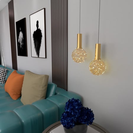 علاقية ذهبية مع نقط LED مضيئة