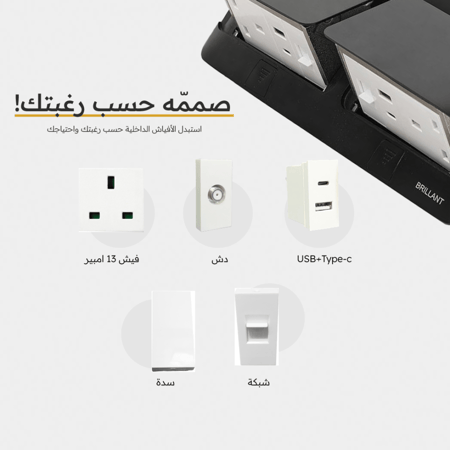 فيش أرضي مجوز شبكة CAT6 + منفذين USB