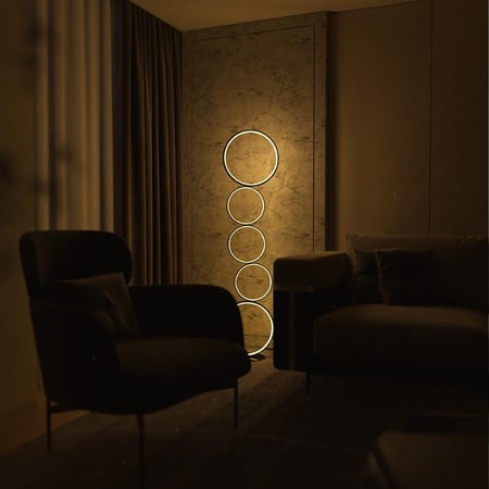 ابجورة ارضية طويلة دوائر ليد