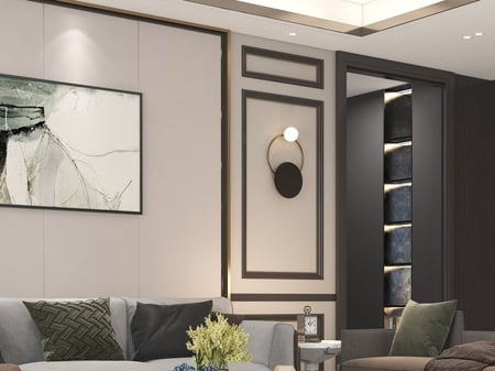 ابليك جداري كروي مع حلقة ذهبية