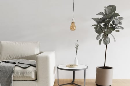 مصباح ديكور ليد زجاج عسلي