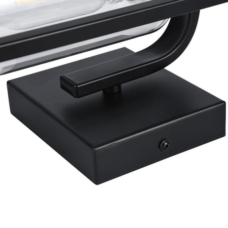 إضاءة جدارية معدن بإطار مستطيل اسود