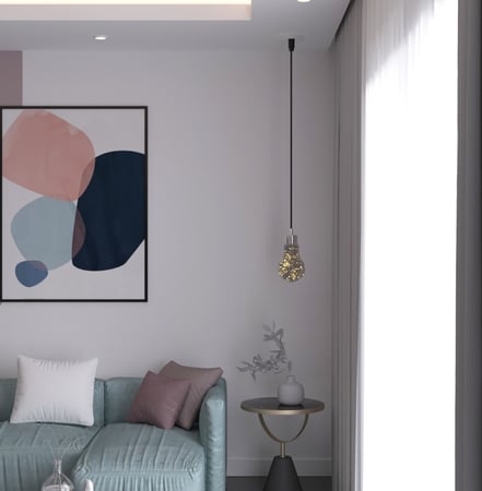 مصباح معلق زجاج ليد رمادي