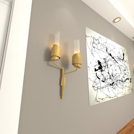 اضاءة جدارية مودرن مجوز باللون الذهبي