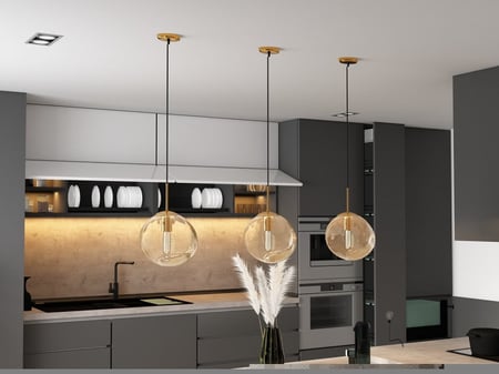 ثريا علاقي زجاج دائرة مضغوط عسلي