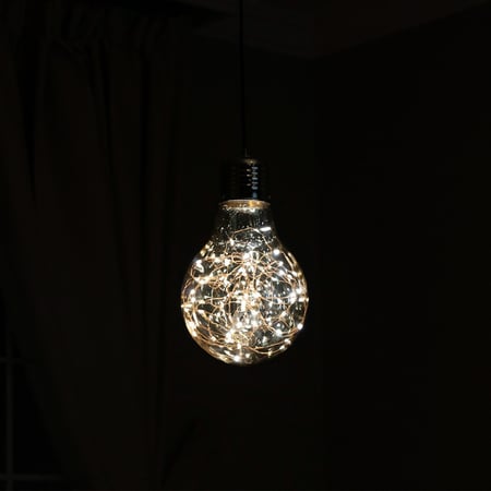 مصباح ديكور ليد زجاج عسلي