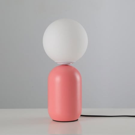 ابجورة طاولة حديد زهري مع كرة مضيئة