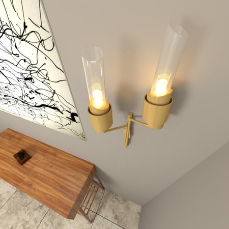 اضاءة جدارية مودرن مجوز باللون الذهبي
