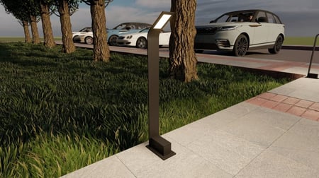 عمود انارة حدائق ليد مستطيل نحيف