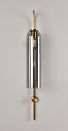 لمبة جدارية بقاعدة ذهبية زجاج رمادي